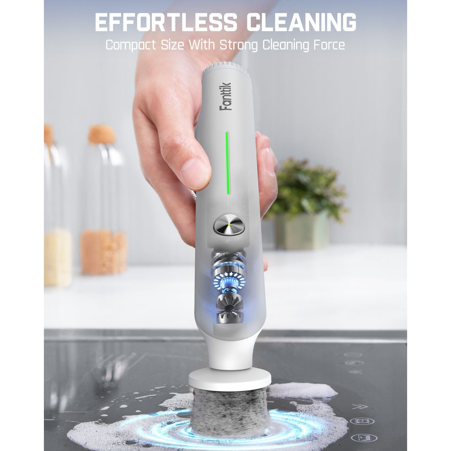 Fanttik G9 Nano Electric Spin Scrubber, Cordless Power Grout Brush, Type-C Fast Charging with LED Power Display, IPX7 Waterproof, 8 Replaceable Heads for Cleaning Grout, Tile, Shower, Tub