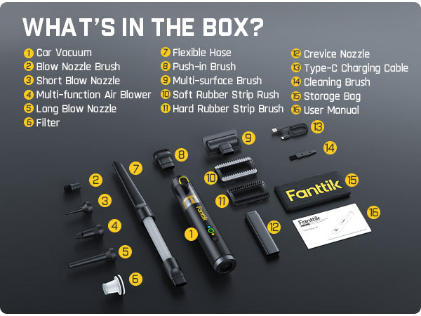 Fanttik Slim V10 Apex Cordless Car Vacuum, 4-in-1 Portable Mini Handheld Vacuum, 19000pa Suction Power, Upgraded Smart Digital Display, 2 Suction Modes for Car, Office Desk, Keyboards