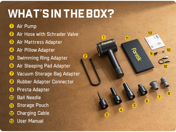 Fanttik X9 Classic Portable Tire Inflator, Jet-Inflate/Deflate Air Compressor with Light and Power Bank, 150PSI Cordless Air Pump for Car, Motorcycle, Bike, Ball, Air Mattress, Kayak, Swimming Ring