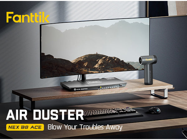 Fanttik B8 Ace Electric Air Duster, Cordless Air Duster, 110000 RPM Brushless Motor, Max.100M/S Flow Rate, 2600mAh Rechargeable Battery, LED Light, Dust Blower for Keyboard, PC Fans & Housing, Cabinet