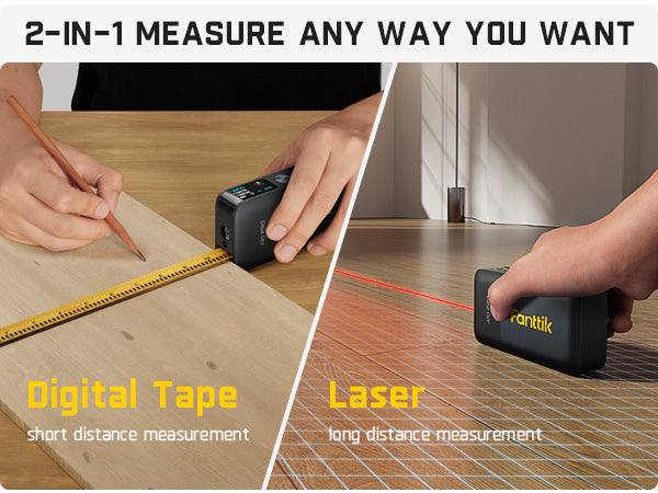 2-in-1 Digital Tape & Laser Measuring Tool