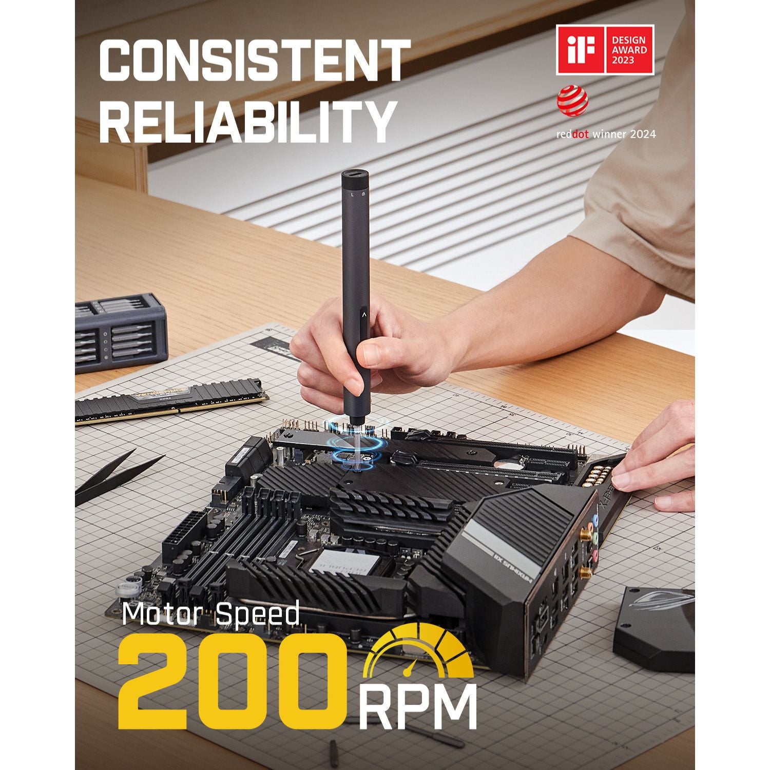 Fanttik E1 Max 3.7V Electric Screwdriver, Mini Precision Screwdriver Set, 50 Magnetic Bits, Magnetic Storage, 5/32‘’Hex, Repair Tool Kit for Electronics Phone Camera Laptop Watch 