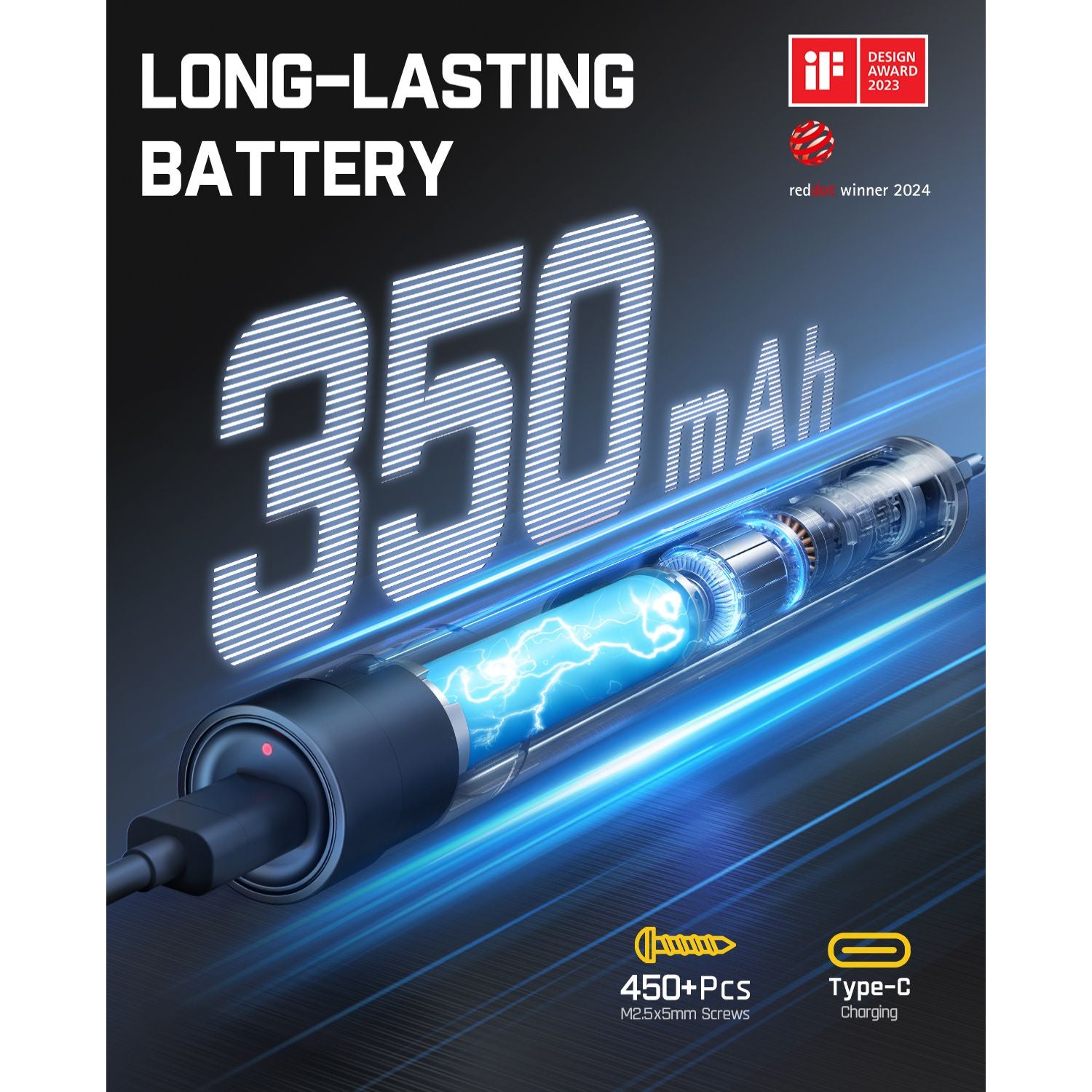 Fanttik E1 Max 3.7V Electric Screwdriver, Mini Precision Screwdriver Set, 50 Magnetic Bits, Magnetic Storage, 5/32‘’Hex, Repair Tool Kit for Electronics Phone Camera Laptop Watch 