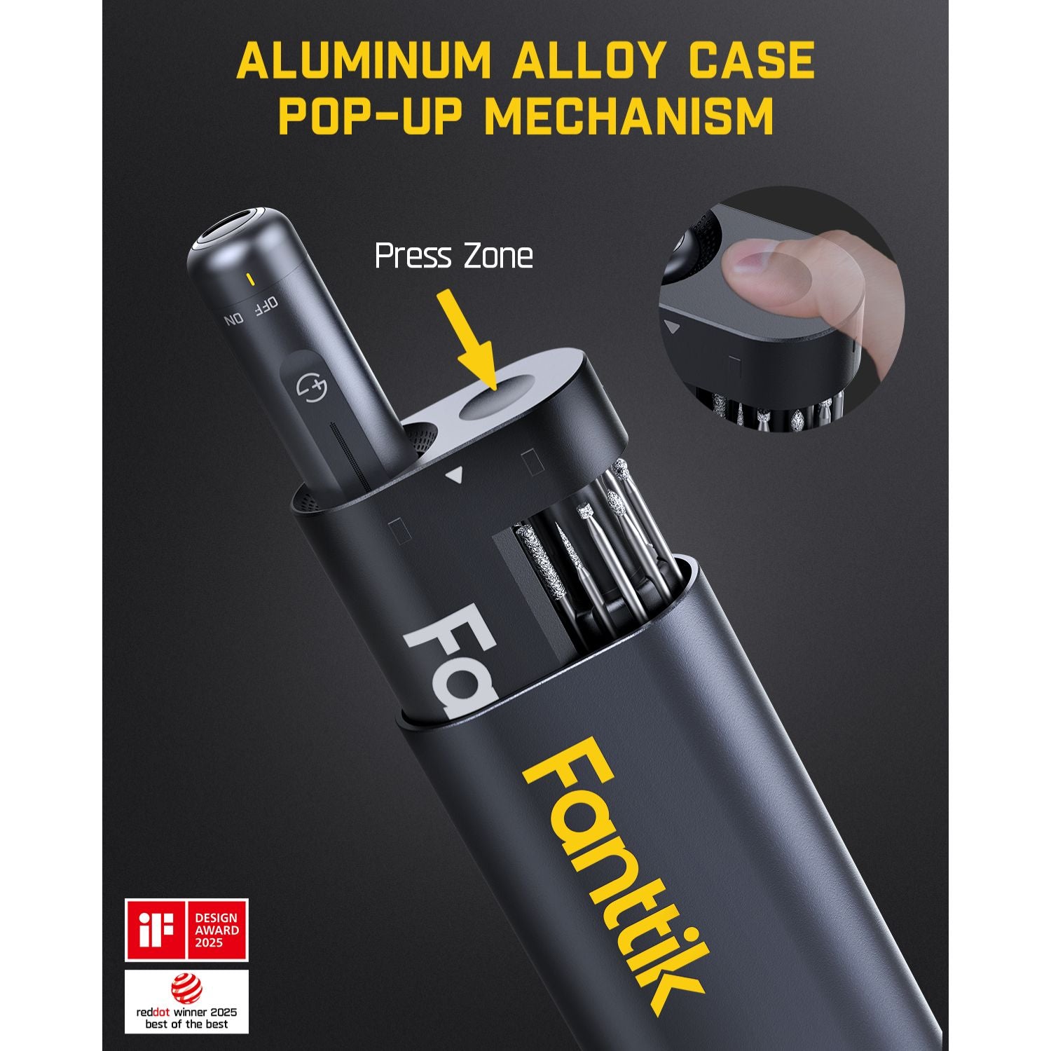 Fanttik F2 Master Mini Cordless Rotary Tool Kit 4V, Brushless Motor, 5 Variable Speed, 25000 RPM, Revostor Hub, 35 Accessories, Power Tool for Sanding, Polishing, Drilling, Carving, DIY Crafts