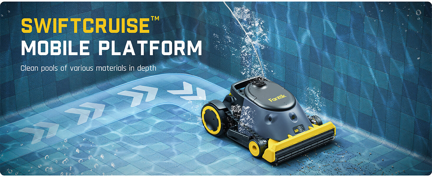 Fanttik Aero X Cordless Robotic Pool Vacuum Cleaner, AdapDrive Active Invert Brush, 4x Efficiency, APP & Remote Control, Clean Floor, Walls, and Waterline, for Above & In-Ground Pools up to 5382 sq.ft
