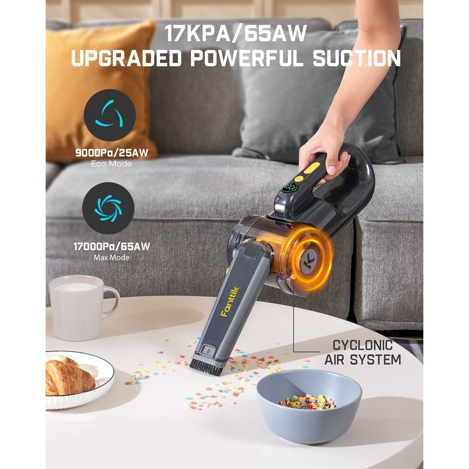 Fanttik Fold V10 Ultra Deluxe Handheld Vacuum Cordless, DynamicClean™ Dustbuster Vacuum for Home, Car