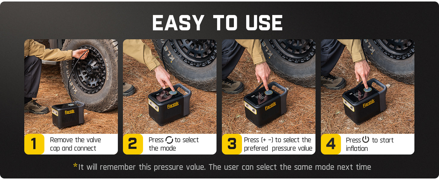 Fanttik X9 Ultra™ Portable Tire Inflator for Pickup Trucks | 3-in-1 Air Pump, Power Station, Flashlight | Super Fast Inflator with Digital Gauge | Air Compressor for Car, Mortorcycle, Bike and Ball