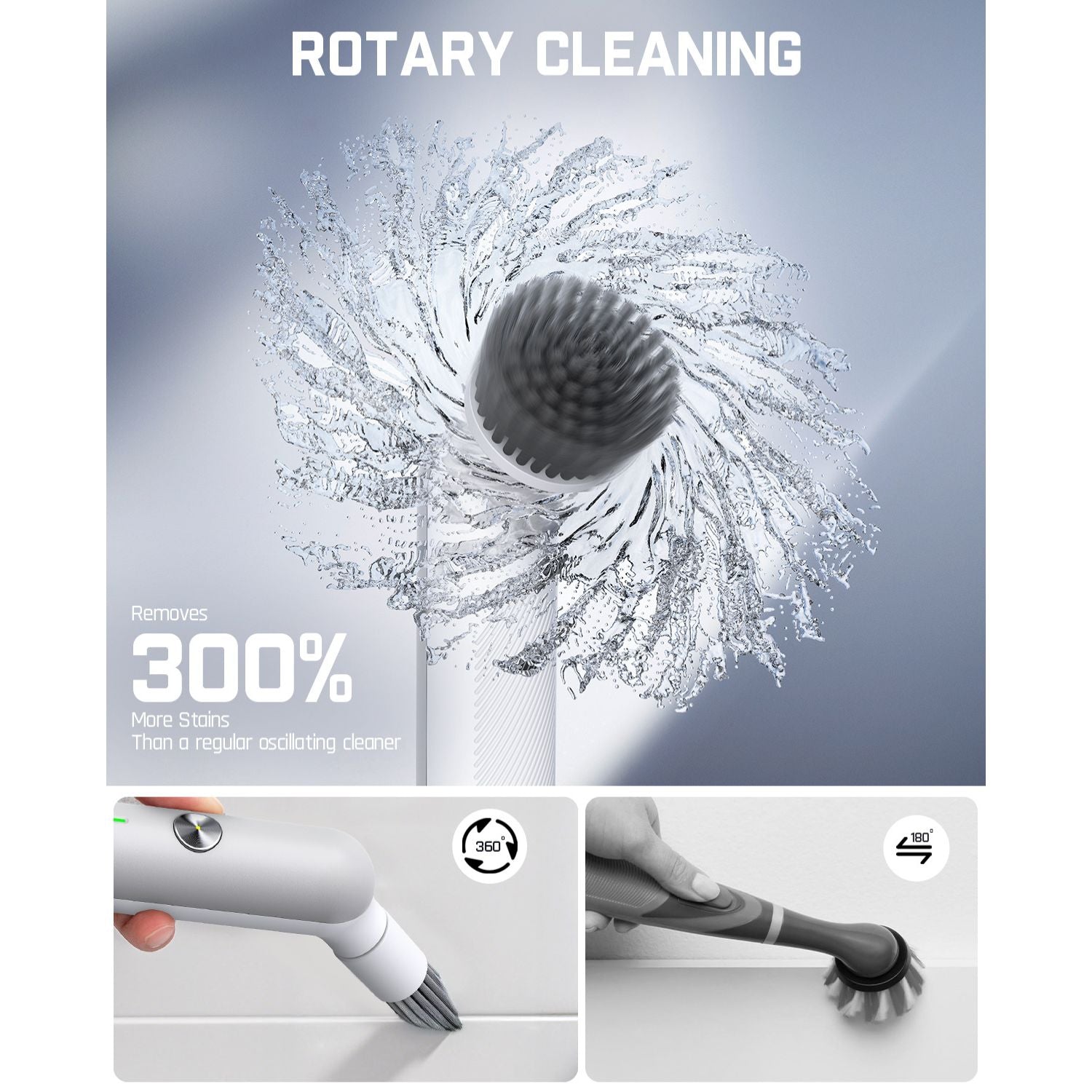 Fanttik G9 Nano Electric Spin Scrubber, Cordless Power Grout Brush, Type-C Fast Charging with LED Power Display, IPX7 Waterproof, 8 Replaceable Heads for Cleaning Grout, Tile, Shower, Tub