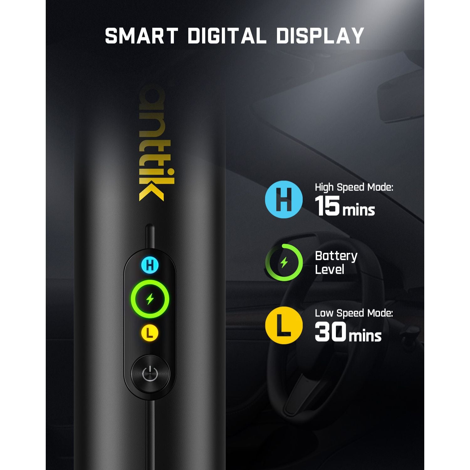 Fanttik Slim V10 Apex Cordless Car Vacuum, 4-in-1 Portable Mini Handheld Vacuum, 19000pa Suction Power, Upgraded Smart Digital Display, 2 Suction Modes for Car, Office Desk, Keyboards