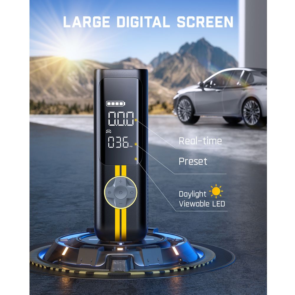 Fanttik X8 APEX™ Tire Inflator Portable Air Compressor, 1 Min Fast Inflation, 150PSI Cordless Tire Inflator, Suitable for MPV, Cars, Motorcycles, Bikes, Up to 26.3″ Tires Deluxe Package