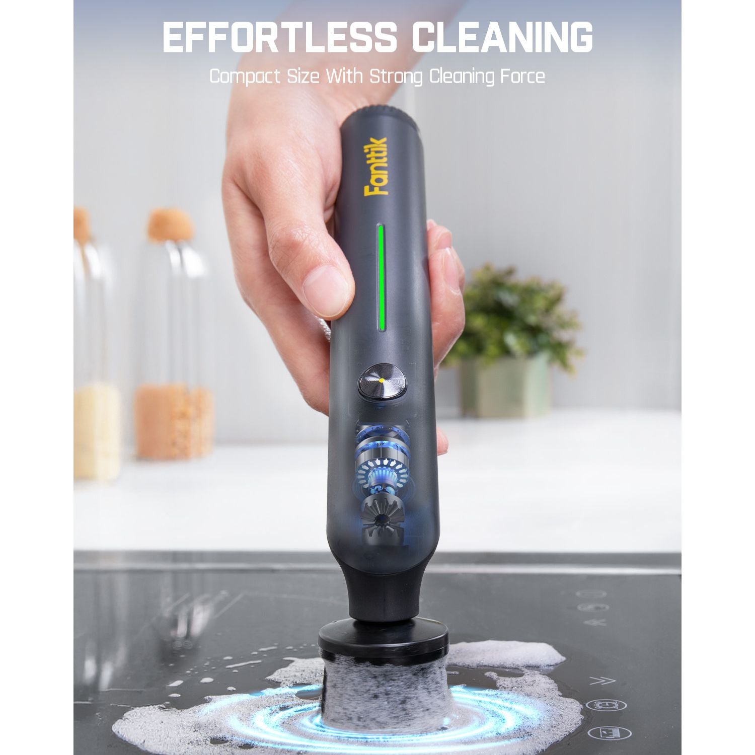 Fanttik G9 Nano Electric Spin Scrubber, Cordless Power Grout Brush, Type-C Fast Charging with LED Power Display, IPX7 Waterproof, 8 Replaceable Heads for Cleaning Grout, Tile, Shower, Tub