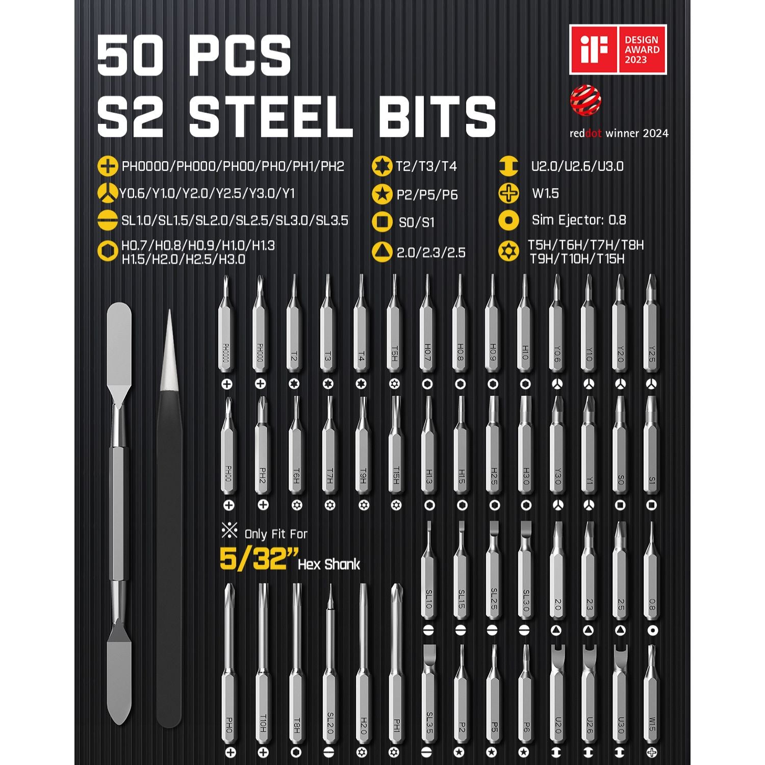 Fanttik E1 Max 3.7V Electric Screwdriver, Mini Precision Screwdriver Set, 50 Magnetic Bits, Magnetic Storage, 5/32‘’Hex, Repair Tool Kit for Electronics Phone Camera Laptop Watch 