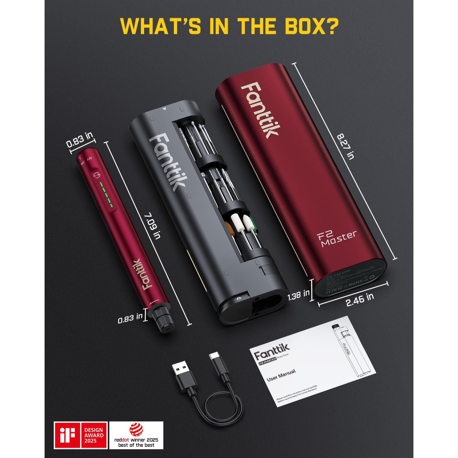 Fanttik F2 Master Mini Cordless Rotary Tool Kit 4V, Brushless Motor, 5 Variable Speed, 25000 RPM, Revostor Hub, 35 Accessories, Power Tool for Sanding, Polishing, Drilling, Carving, DIY Crafts