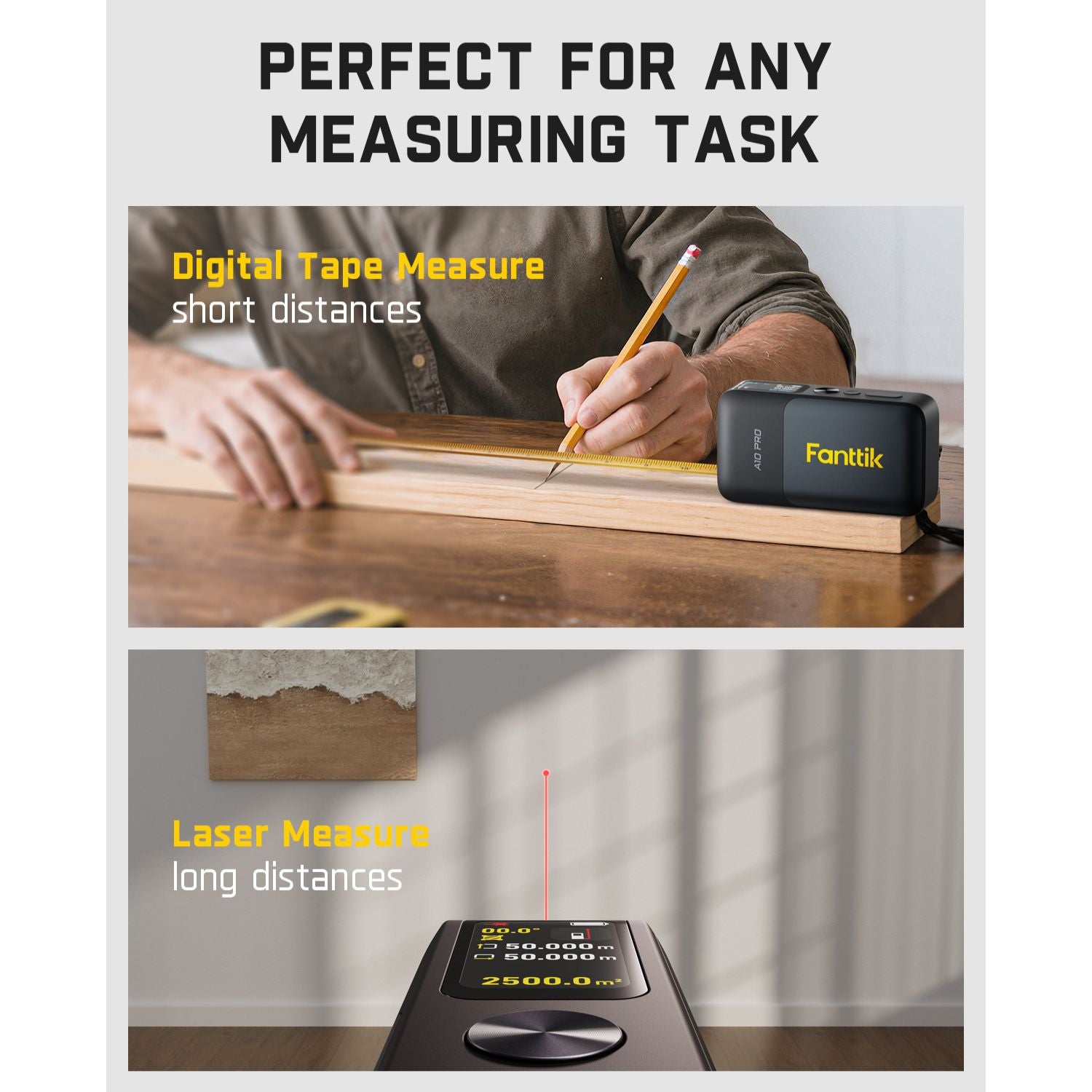 Fanttik A10 Pro 2-in-1 Digital Laser Tape Measure