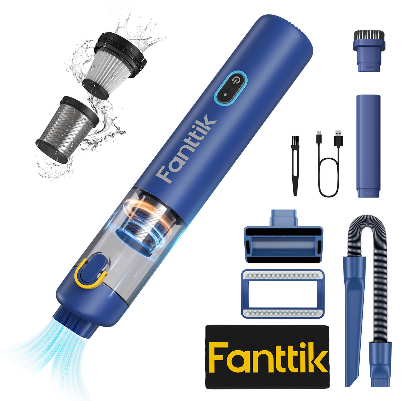 Fanttik RobustClean™ V8 Mate Cordless Car Vacuum Deep Blue