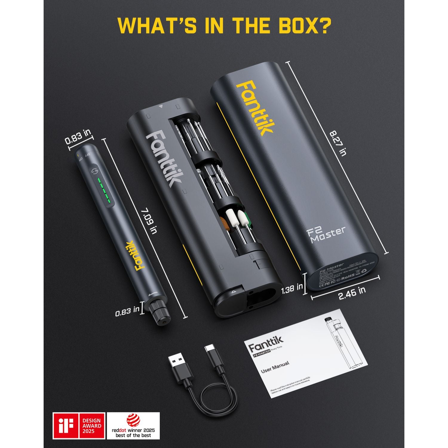 Fanttik F2 Master Mini Cordless Rotary Tool Kit 4V, Brushless Motor, 5 Variable Speed, 25000 RPM, Revostor Hub, 35 Accessories, Power Tool for Sanding, Polishing, Drilling, Carving, DIY Crafts