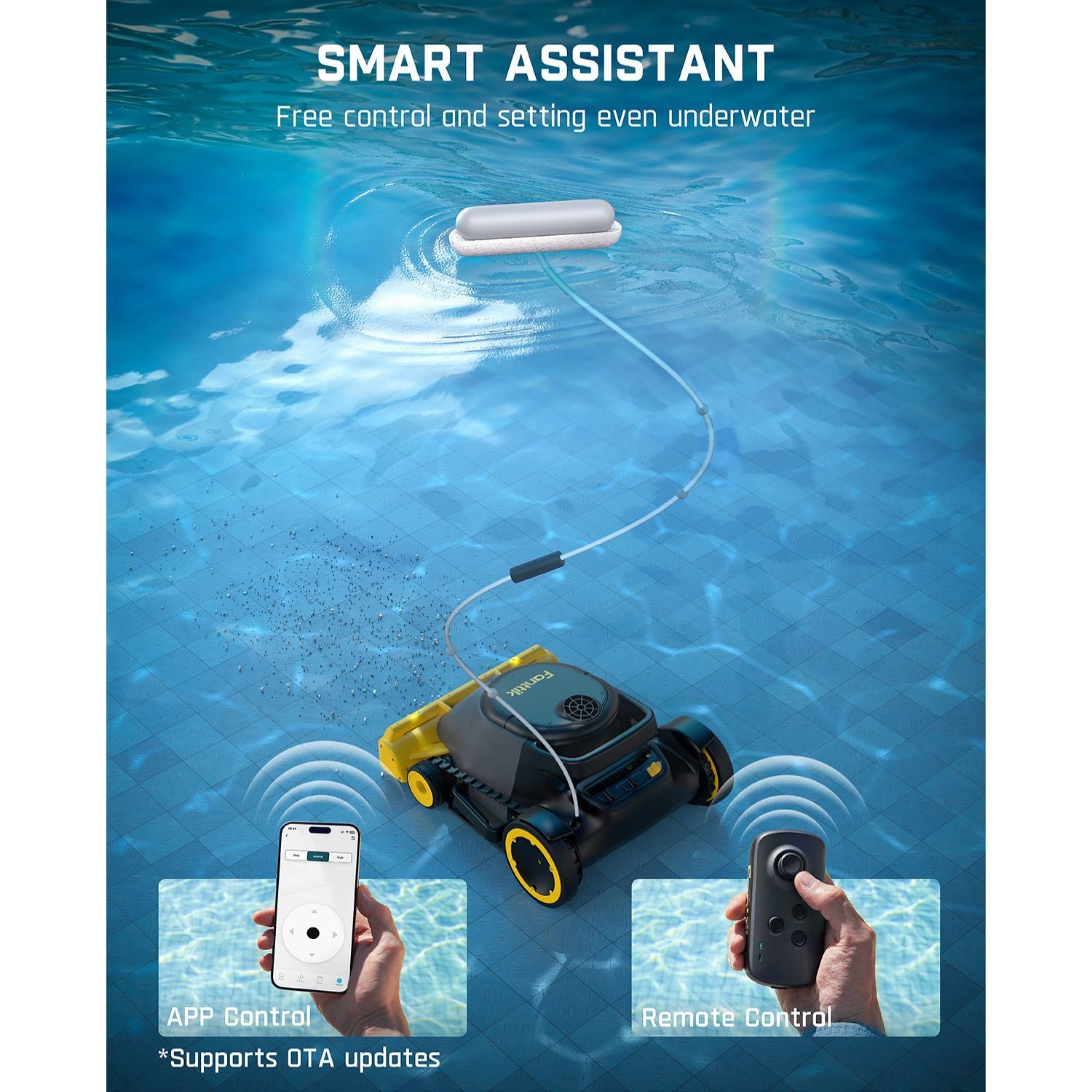 Fanttik Aero X Cordless Robotic Pool Cleaner with app and remote control