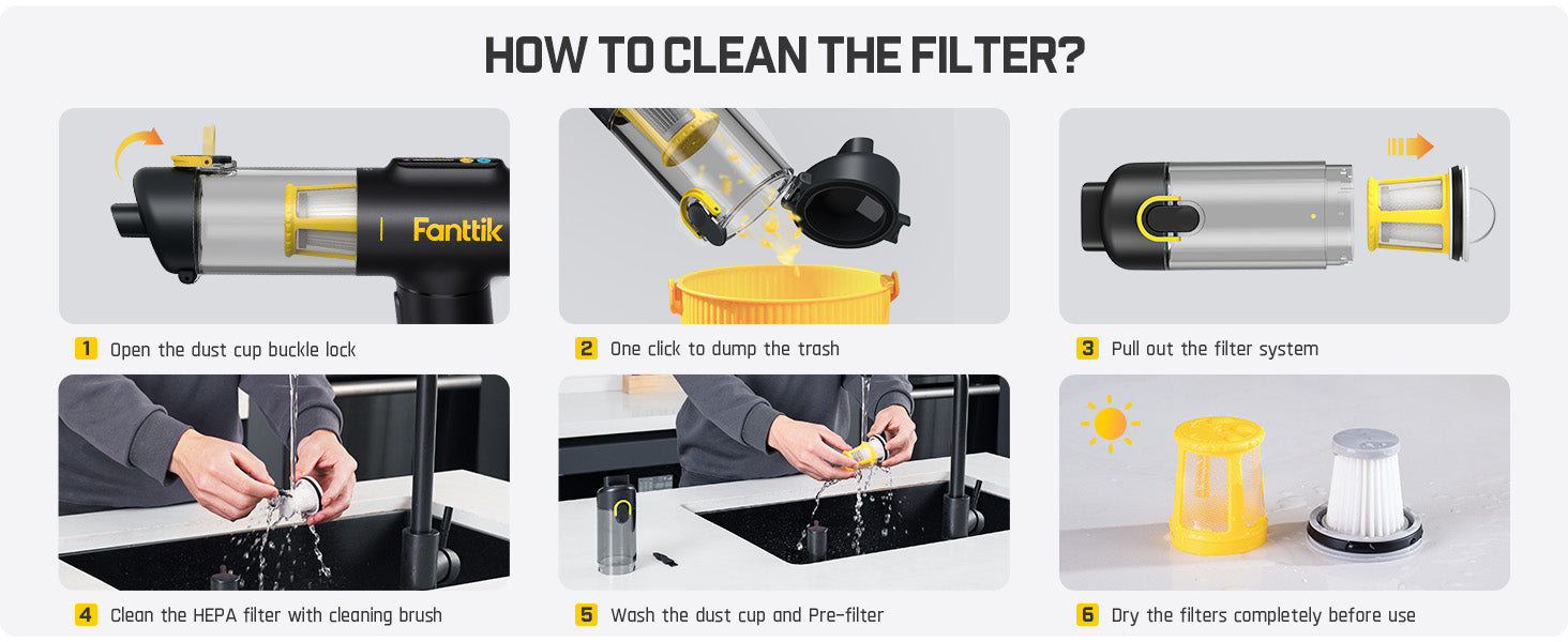 Fanttik Slim V10 Mix Cordless Car Vacuum, 4 in 1 Handheld Air Duster and Vacuum, Color Smart LED Display, 16kPa Powerful Suction, RobustClean Portable Mini Keyboard Vacuum for Car, Home, Office