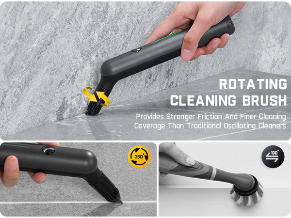 Fanttik G9 Nano Electric Spin Scrubber, Cordless Power Grout Brush, Type-C Fast Charging with LED Power Display, IPX7 Waterproof, 8 Replaceable Heads for Cleaning Grout, Tile, Shower, Tub