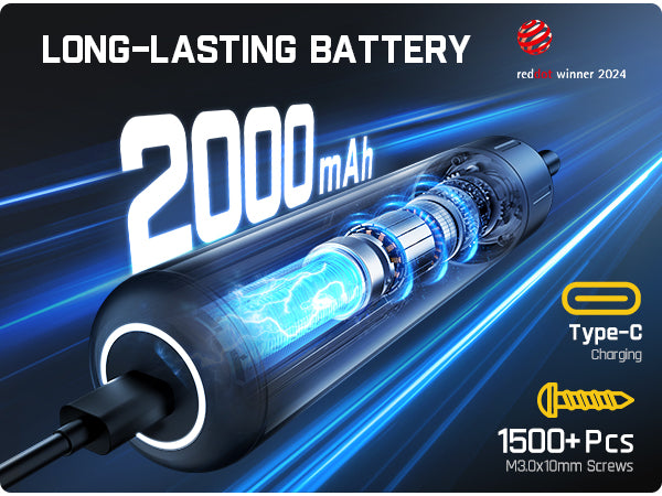 Fanttik S1 Pro 3.7V Electric Screwdriver, Power Screwdriver, 16 S2 Steel Bits, 3 Torque Settings, Max 6 N.m, 2000mAh Battery, LED Light, 1/4''Hex, Ideal Tool for Furniture, Gaming PC