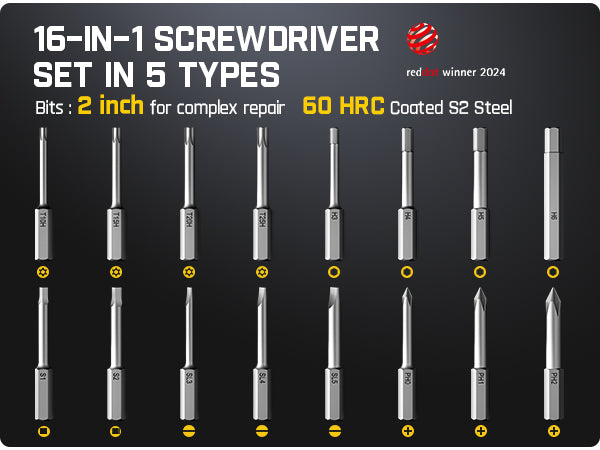 Fanttik S1 Pro 3.7V Electric Screwdriver, Power Screwdriver, 16 S2 Steel Bits, 3 Torque Settings, Max 6 N.m, 2000mAh Battery, LED Light, 1/4''Hex, Ideal Tool for Furniture, Gaming PC