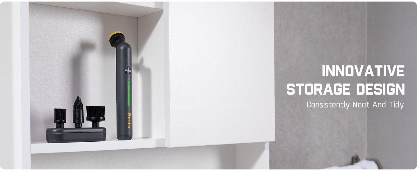 Fanttik G9 Nano Electric Spin Scrubber, Cordless Power Grout Brush, Type-C Fast Charging with LED Power Display, IPX7 Waterproof, 8 Replaceable Heads for Cleaning Grout, Tile, Shower, Tub