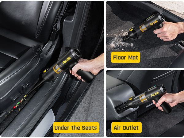 Fanttik Slim V10 Mix Cordless Car Vacuum, 4 in 1 Handheld Air Duster and Vacuum, Color Smart LED Display, 16kPa Powerful Suction, RobustClean Portable Mini Keyboard Vacuum for Car, Home, Office