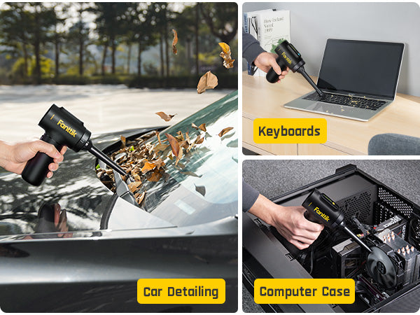 Fanttik Slim V10 Mix Cordless Car Vacuum, 4 in 1 Handheld Air Duster and Vacuum, Color Smart LED Display, 16kPa Powerful Suction, RobustClean Portable Mini Keyboard Vacuum for Car, Home, Office