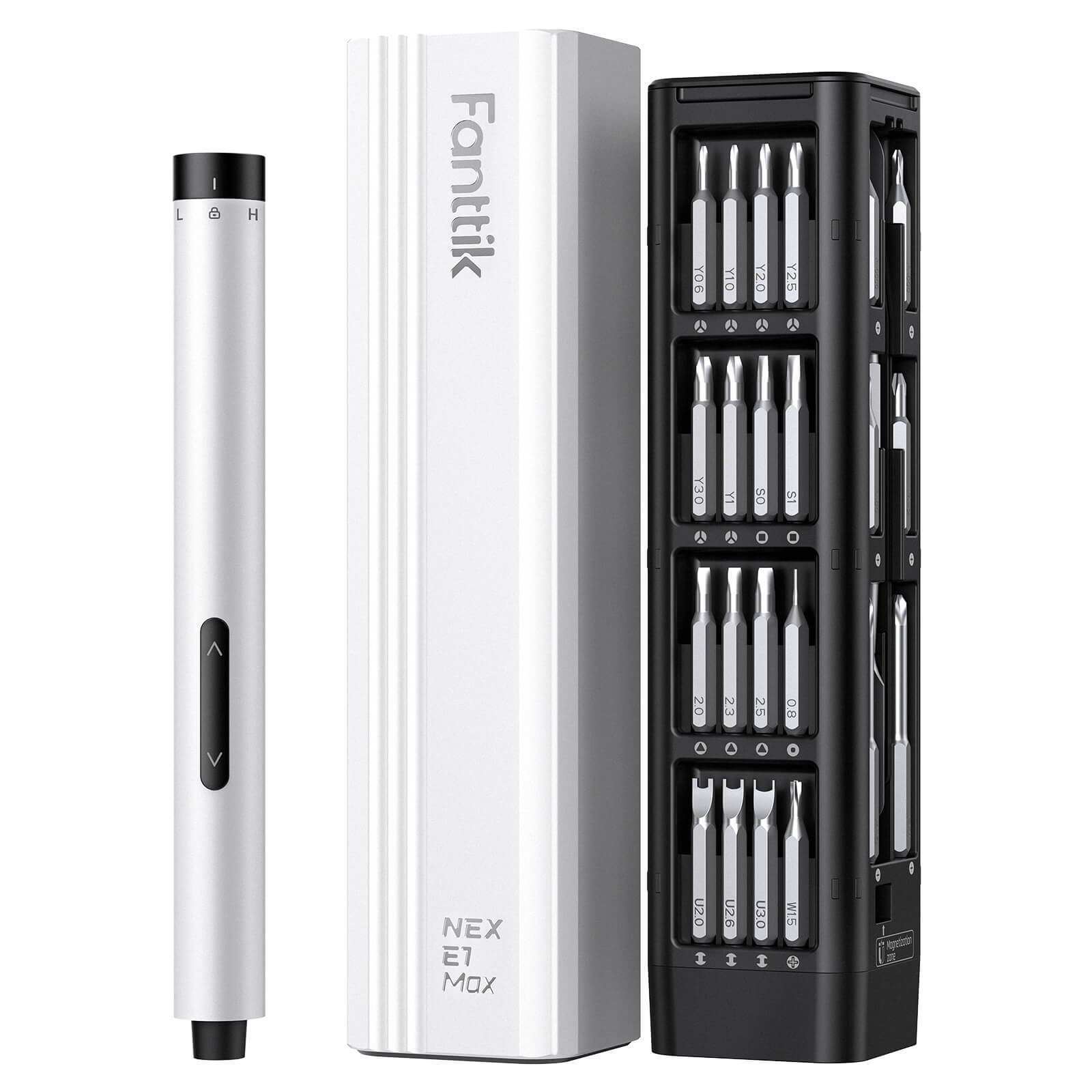 Fanttik E1 Max 3.7V Electric Screwdriver, Mini Precision Screwdriver Set, 50 Magnetic Bits, Magnetic Storage, 5/32‘’Hex, Repair Tool Kit for Electronics Phone Camera Laptop Watch 