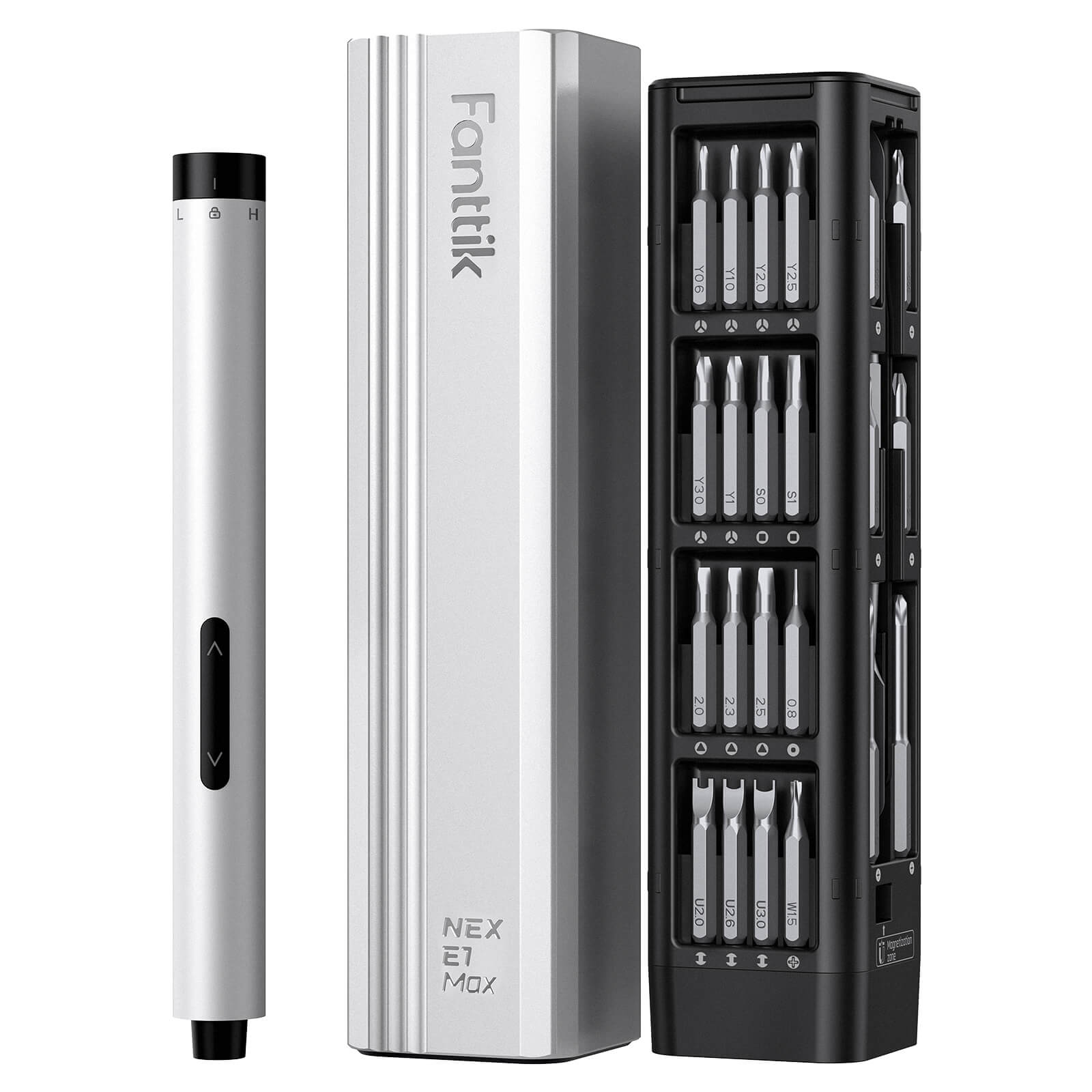 Fanttik E1 Max 3.7V Electric Screwdriver, Mini Precision Screwdriver Set, 50 Magnetic Bits, Magnetic Storage, 5/32‘’Hex, Repair Tool Kit for Electronics Phone Camera Laptop Watch 