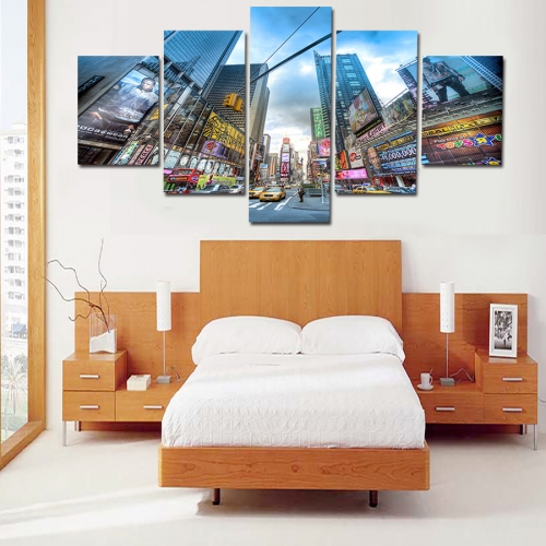 2016 new 5 pcs city large canvas print painting for living room, wall