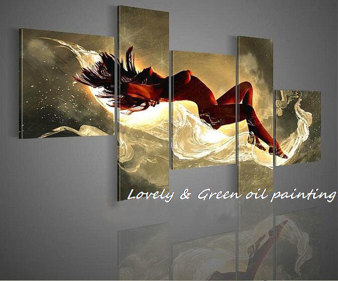 sleeping beauty 5 multicolored handed painting canvas modern decorative  portfolio abstract art dance beautiful oil paintings |5-more-panel-9681| :